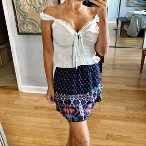 Wallflower Aztec Print Mini Skirt